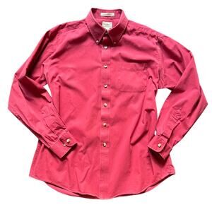 L.L. Bean Wrinkle Resistant Red Cotton Button Down Shirt L